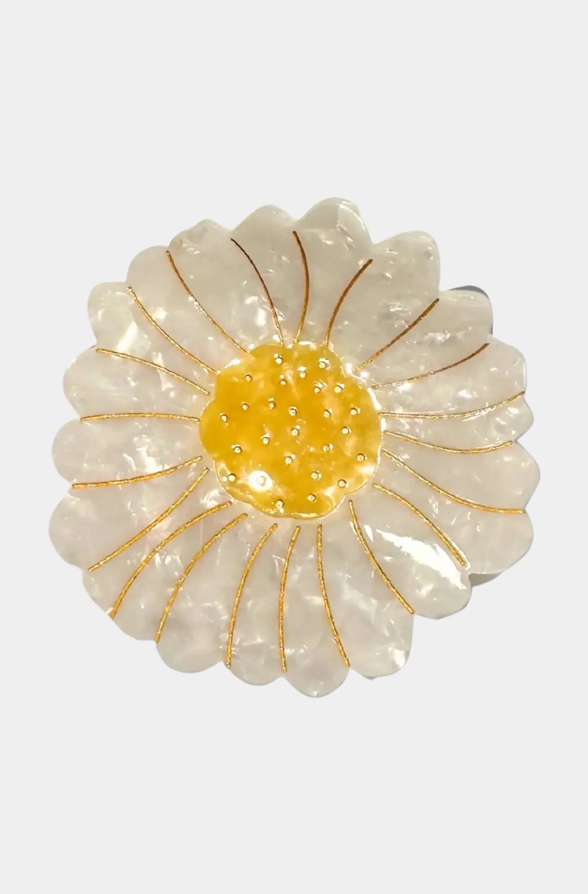 Hand-Painted Daisy Flower Claw Hair Clip