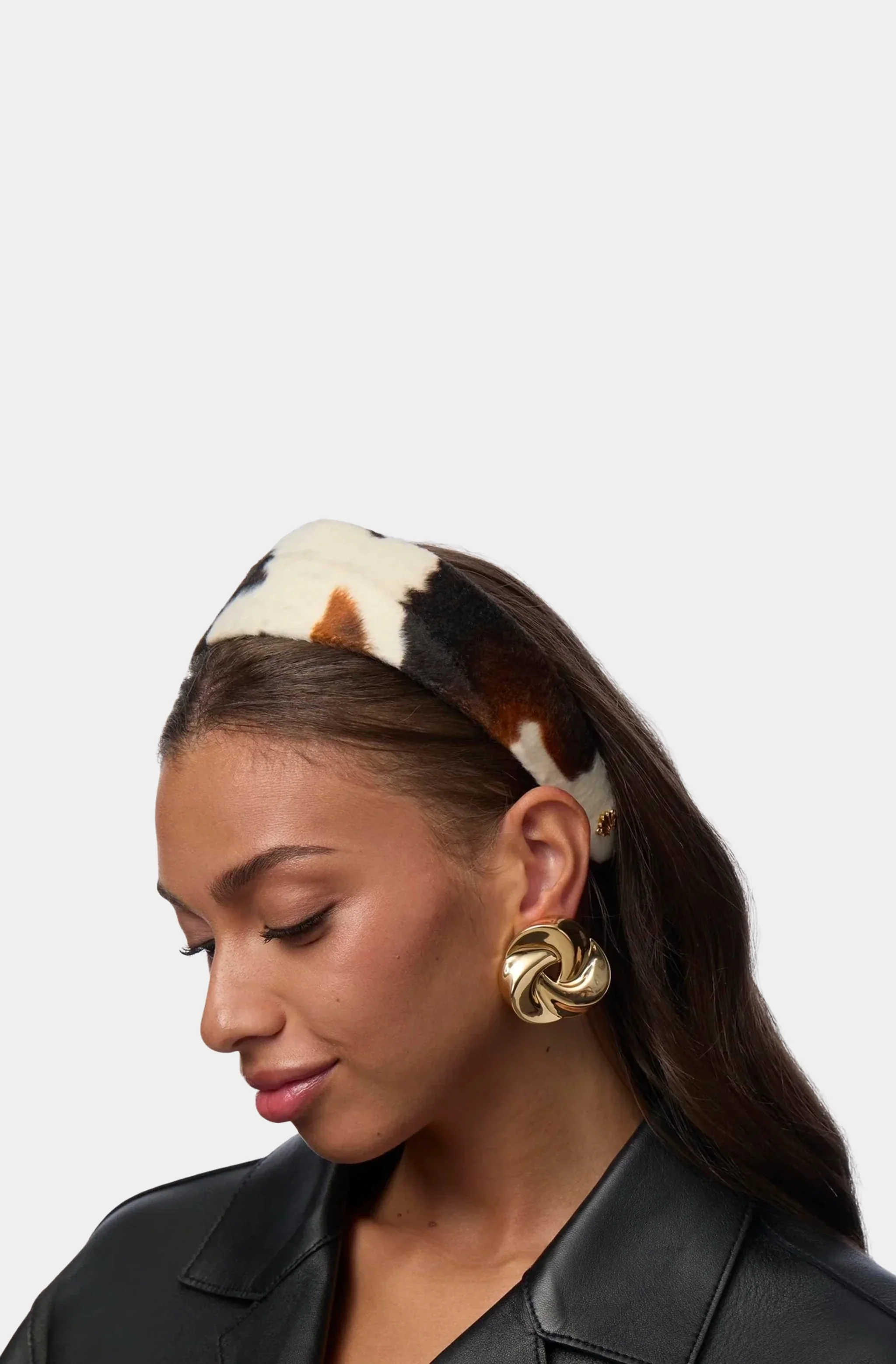 Brigitte Faux Cowhide Headband - Image 5