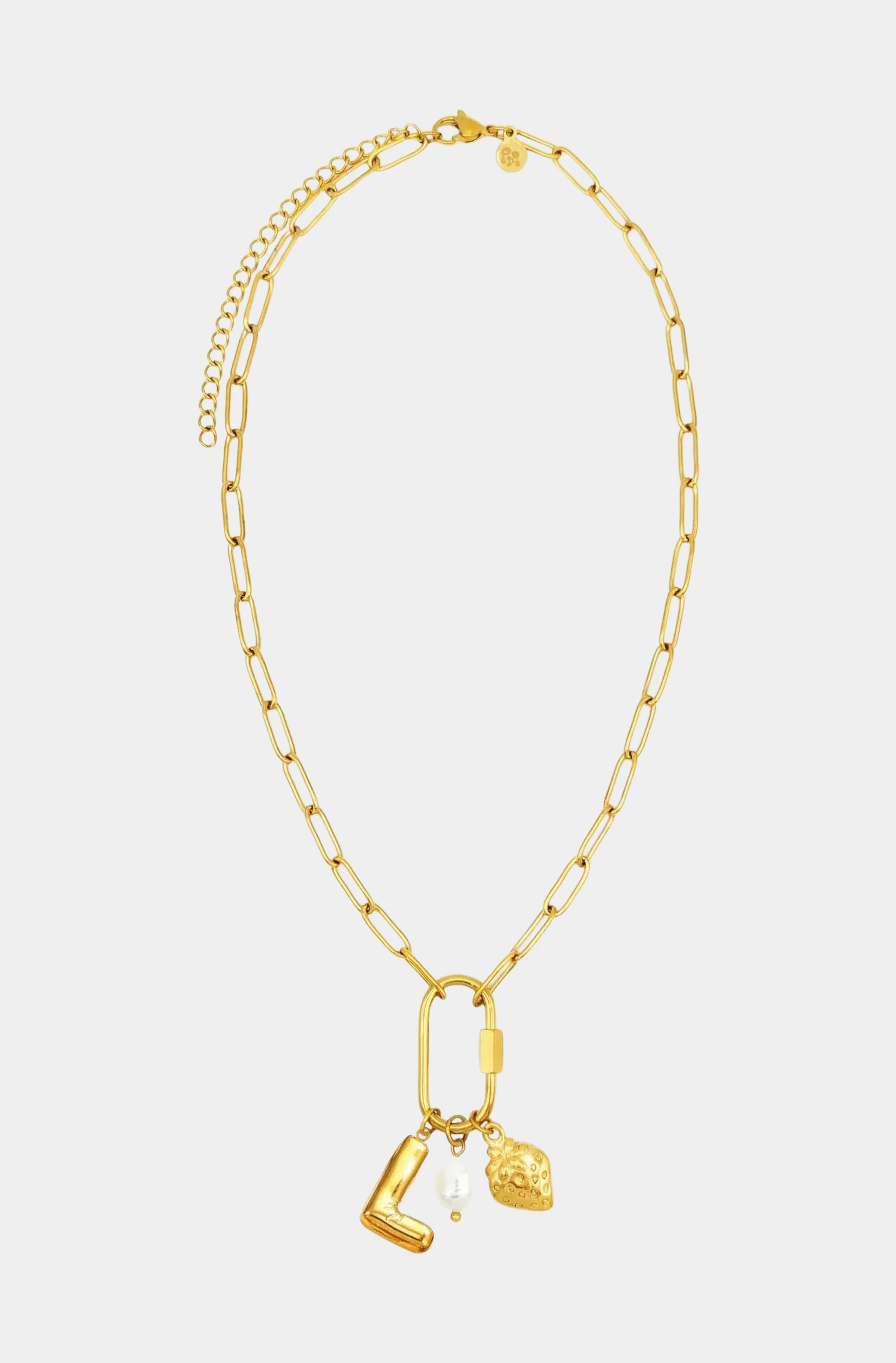 Carabiner Initial Charm Necklace - Image 9
