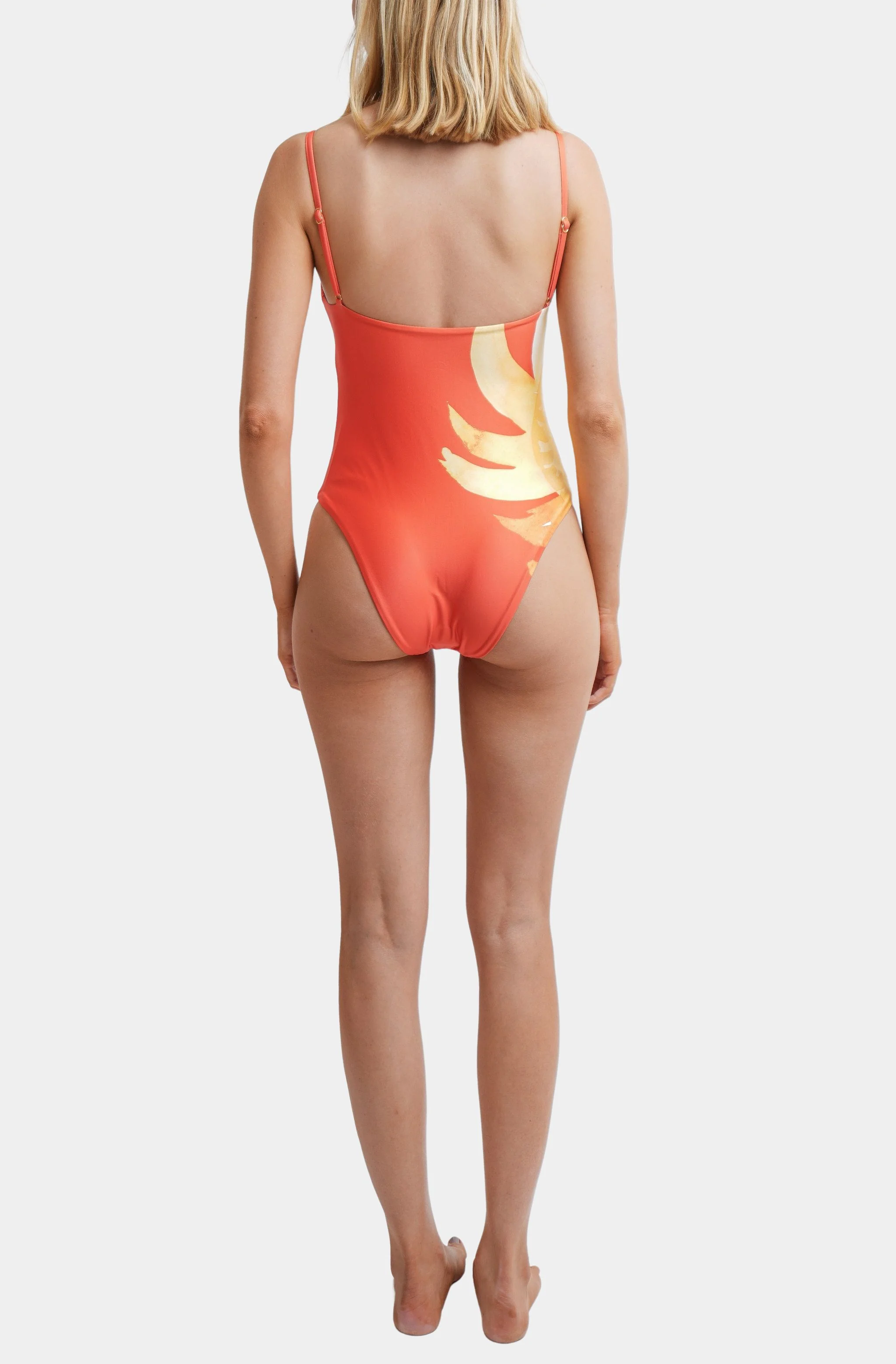 Straight Neck One Piece Swimsuit - Image 4