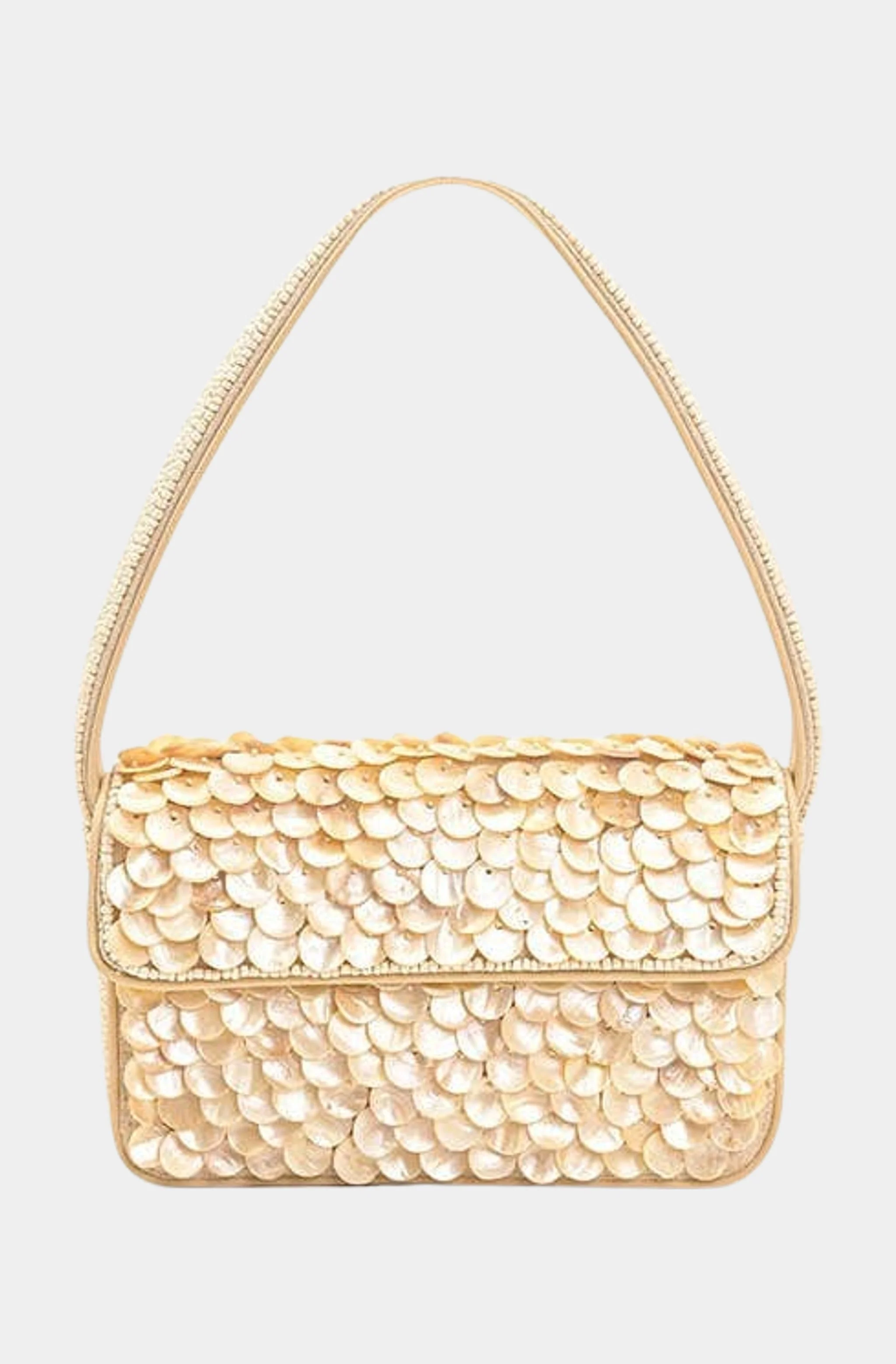 Rainbow Shell Beaded Shoulder Bag