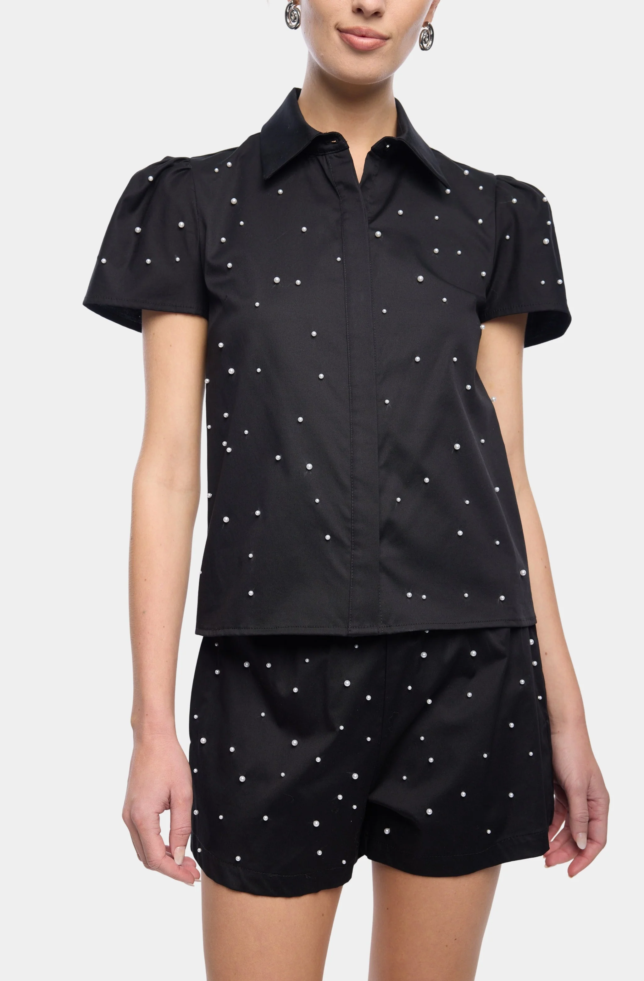 Murphy Pearl Embellished Poplin Shirt - Image 2
